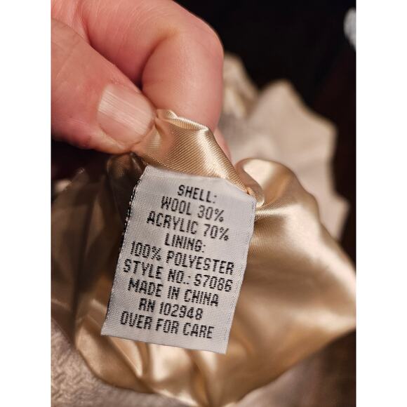 Anthropologie Tulle cream wool blend convertible collar button Jacket Sz XL - Picture 10 of 12